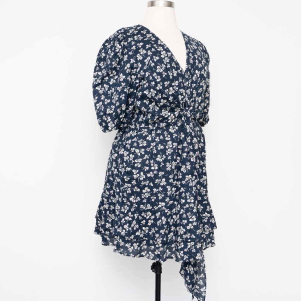Lauren Ralph Lauren. 80s Puff Sleeve Floral Cotton Voile Dress. - Picture 6 of 13